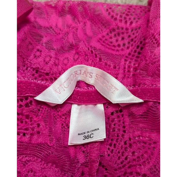Victoria's Secret Y2K sz 36C Lace Babydoll Slip Dress pink sheer underwire 1113 - Picture 3 of 4